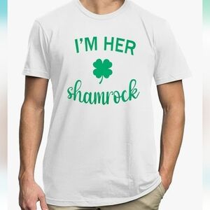 SUPEYA I Am Her Shamrock White T-Shirt for St. Patrick's Day Size XXL